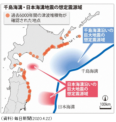 図録 日本海溝 千島海溝地震の津波の高さ 最大想定